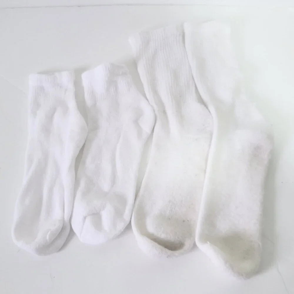 Diabetic Socks Lot of 2 White Ankle and Crew Length